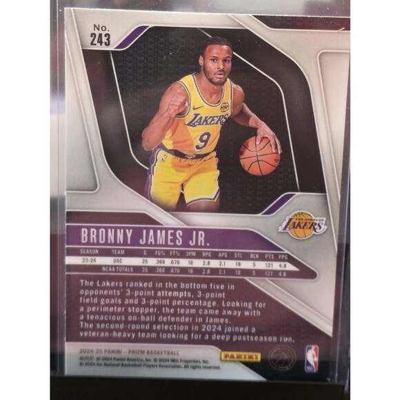 2024-25 Panini Prizm -LA Lakers Bronny James #243 (RC) - Picture 2 of 2
